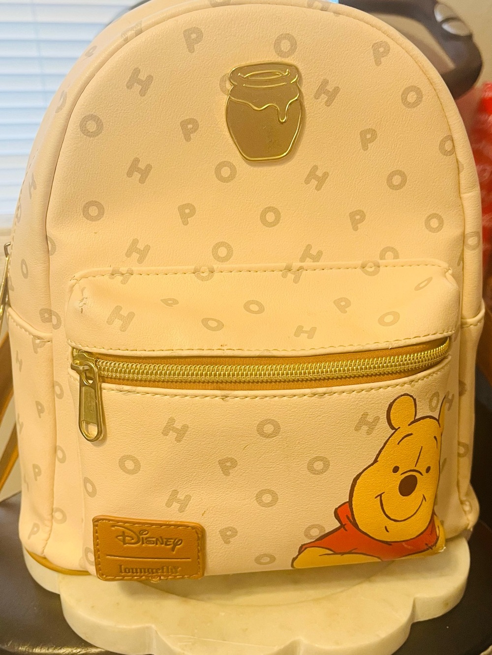 Loungefly Kids Winnie the Pooh Cream and Gold Mini Backpack